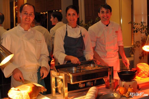 (L-R) Executive Chef Eric Ziebold, Chef de Cuisine Rachael Harriman, and Sous Chef Kevin Cecilio man the carving station at Sou'Wester's Thanksgiving day feast!